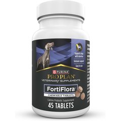 Purina Pro Plan Veterinary Diets FortiFlora Chewable Tablets Probiotic Digestive Supplement for Dogs, 45 tablets