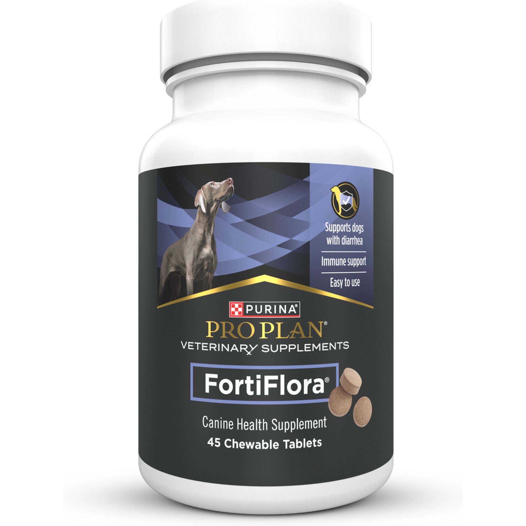 Purina Pro Plan Veterinary Diets FortiFlora Chewable Tablets Probiotic Digestive Supplement for Dogs, 45 tablets