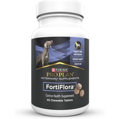 Purina Pro Plan Veterinary Diets FortiFlora Chewable Tablets Probiotic Digestive Supplement for Dogs, 45 tablets