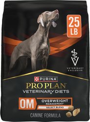Purina Pro Plan Veterinary Diets OM Overweight Management Select Blend Chicken Flavor Dry Dog Food, 25-lb bag