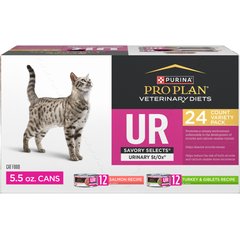 Purina Pro Plan Veterinary Diets UR Urinary St/Ox Savory Selects Variety Pack Wet Cat Food, 5.5-oz, case of 24