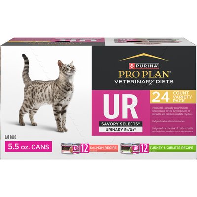 Purina Pro Plan Veterinary Diets Purina Pro Plan Veterinary Diets UR Urinary St/Ox Savory Selects Variety Pack Wet Cat Food, 5.5-oz, case of 24
