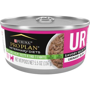 Purina Pro Plan Veterinary Diets UR Urinary St/Ox Savory Selects Salmon in Sauce Wet Cat Food, 5.5-oz can, case of 24