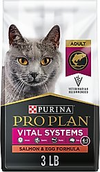 Purina Pro Plan Vital Systems Salmon & Egg Formula 4-in-1 Dry Cat Food, 3-lb bag