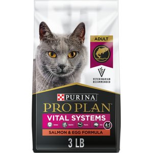 Purina Pro Plan Vital Systems Salmon & Egg Formula 4-in-1 Dry Cat Food, 3-lb bag