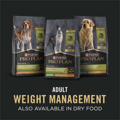 Show full view: Purina Pro Plan Weight Control Adult High Protein Chicken & Rice Entree Canned Dog Food, 13-oz can, case of 12 slide 8 of 11