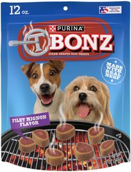 Purina TBONZ Filet Mignon Beef Flavor Steak Shaped Adult Soft & Chewy Dog Treats, 12-oz pouch