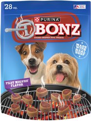 Purina TBONZ Filet Mignon Beef Flavor Steak Shaped Adult Soft & Chewy Dog Treats, 28-oz pouch