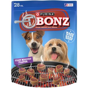 Purina TBONZ Filet Mignon Beef Flavor Steak Shaped Adult Soft & Chewy Dog Treats, 28-oz pouch