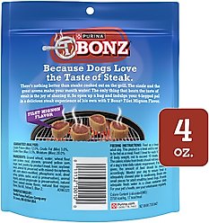Purina TBONZ Filet Mignon Beef Flavor Steak Shaped Adult Soft & Chewy Dog Treats, 4-oz pouch slide 2 of 6