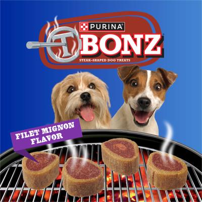 Show full view: Purina TBONZ Filet Mignon Beef Flavor Steak Shaped Adult Soft & Chewy Dog Treats, 4-oz pouch slide 4 of 9