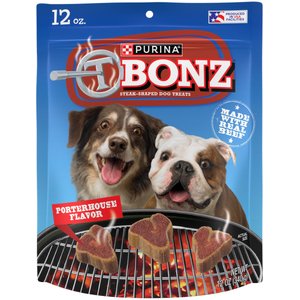 Purina TBONZ Porterhouse Beef Flavor Steak Shaped Adult Soft & Chewy Dog Treats, 12-oz pouch