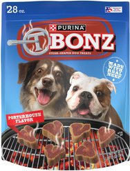 Purina TBONZ Porterhouse Beef Flavor Steak Shaped Adult Soft & Chewy Dog Treats, 28-oz pouch