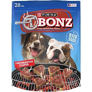 Purina TBONZ Porterhouse Beef Flavor Steak Shaped Adult Soft & Chewy Dog Treats, 28-oz pouch