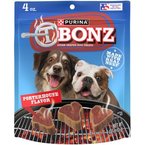 Purina TBONZ Porterhouse Beef Flavor Steak Shaped Adult Soft & Chewy Dog Treats, 4-oz pouch