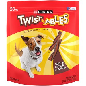 Purina Twistables Beef & Cheese Flavor Adult Soft & Chewy Dog Treats, 26-oz pouch