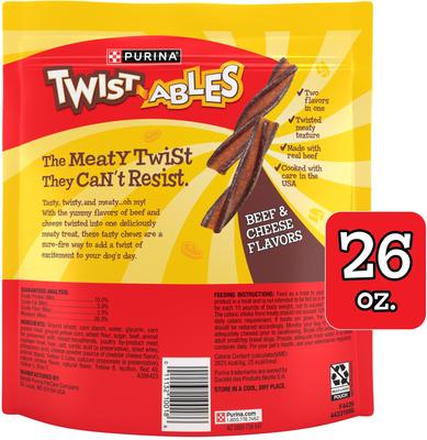 Show full view: Purina Twistables Beef & Cheese Flavor Adult Soft & Chewy Dog Treats, 26-oz pouch slide 3 of 9