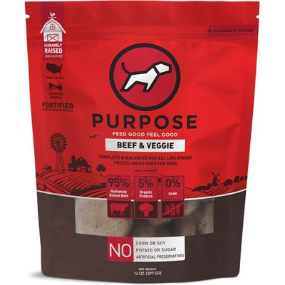 Purpose Purpose Beef & Veggie Grain-Free Freeze-Dried Dog Food, 14-oz bag