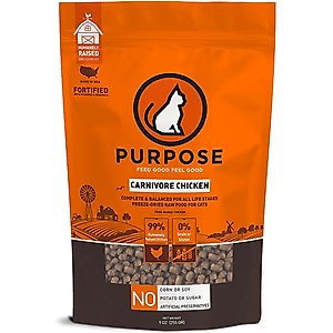 Purpose Carnivore Chicken Freeze-Dried Cat Food, 9-oz bag