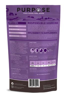 Show full view: Purpose Carnivore Rabbit Freeze-Dried Grain-Free Raw Cat Food, 9-oz bag slide 3 of 4