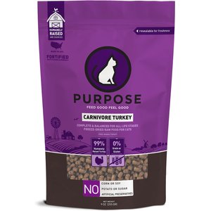 Purpose Carnivore Turkey Freeze-Dried Grain-Free Raw Cat Food, 9-oz bag