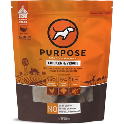Purpose Purpose Chicken & Veggie Grain-Free Freeze-Dried Dog Food, 14-oz bag