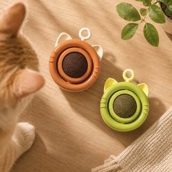 Purr Harbor Gall Fruit Ball Cleaning Dental Wall Treats Teething Catnip Cat Toy, 2 Count