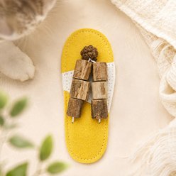 Purr Harbor Natural Loofah Silvervine Stick Gall Fruit, Flip-Flop Dental Teething Chew Cat Toy, Yellow slide 1 of 6