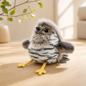 Purr Harbor Rechargable Flapping Wing Cuckoo Bird Squeaky Motion Cat Toy, Gray