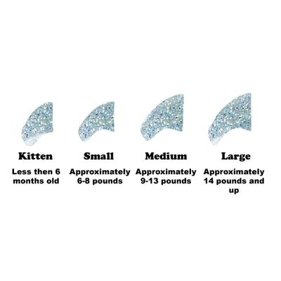 Show full view: Purrdy Paws Soft Cat Nail Caps, 20 count, Silver Holographic Glitter, Kitten slide 3 of 10