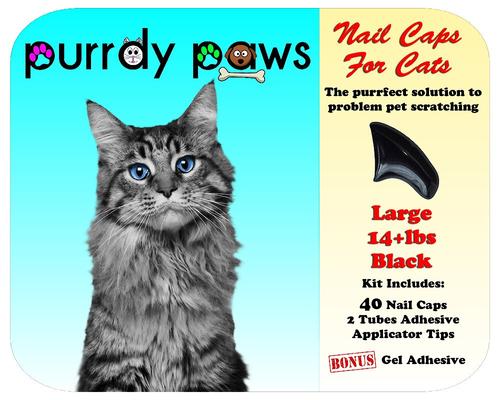 Show full view: Purrdy Paws Soft Cat Nail Caps, 40 count, Large, Black slide 8 of 12