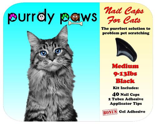 Show full view: Purrdy Paws Soft Cat Nail Caps, 40 count, Medium, Black slide 7 of 11
