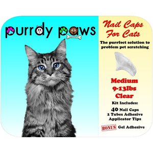 Purrdy Paws Soft Cat Nail Caps, 40 count, Medium, Clear