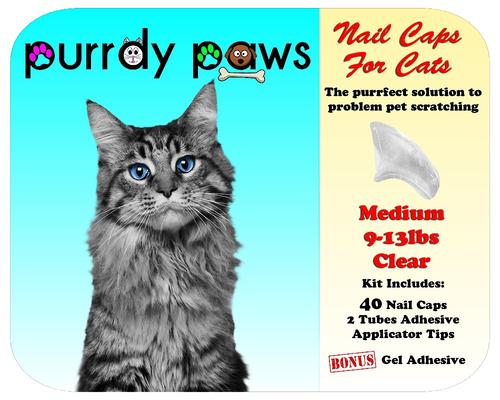 Show full view: Purrdy Paws Soft Cat Nail Caps, 40 count, Medium, Clear slide 8 of 12