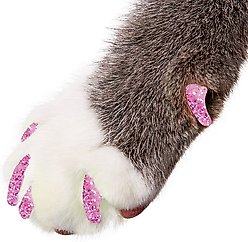 Purrdy Paws Soft Cat Nail Caps, Pink Glitter, Large, 20 count