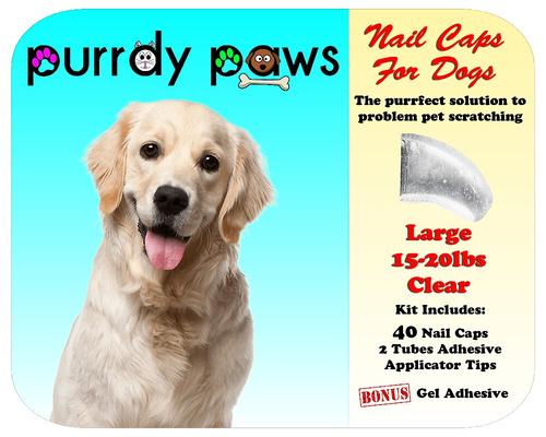 Show full view: Purrdy Paws Soft Dog Nail Caps, 40 count, Large, Clear slide 7 of 12