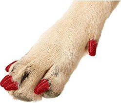 Purrdy Paws Soft Dog Nail Caps, 40 count, Ruby Red Glitter, Jumbo