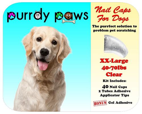 Show full view: Purrdy Paws Soft Dog Nail Caps, 40 count, XX-Large, Clear slide 7 of 12
