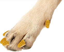 Purrdy Paws Soft Dog Nail Caps, Gold Glitter, X-Large, 20 count