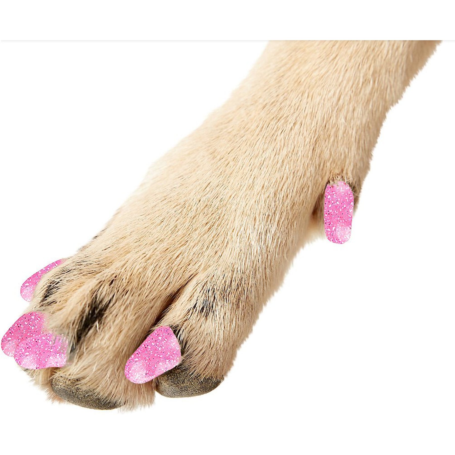 Purrdy Paws Soft Dog Nail Caps, Pink Glitter, XX-Large, 20 count