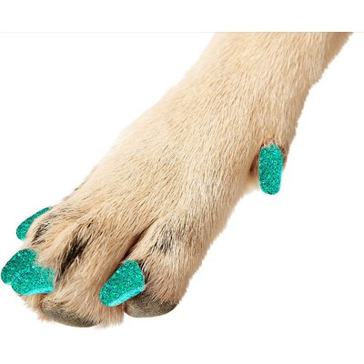 Purrdy Paws Purrdy Paws Soft Dog Nail Caps, Seafoam Glitter, Large, 40 count