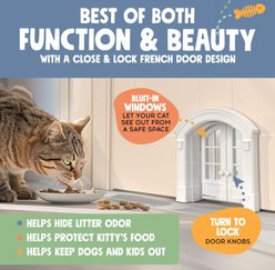 Purrfect Portal French Plastic Interior Cat Door, White, Large slide 2 of 6
