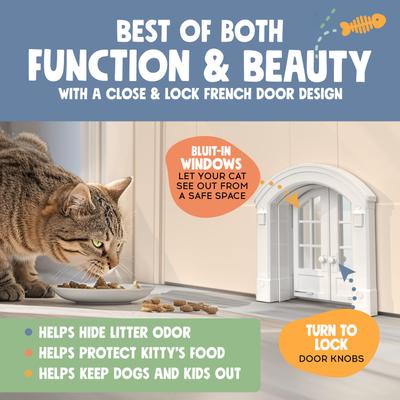 Show full view: Purrfect Portal French Plastic Interior Cat Door, White, Large slide 3 of 7