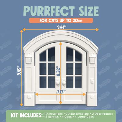 Show full view: Purrfect Portal French Plastic Interior Cat Door, White, Large slide 6 of 7