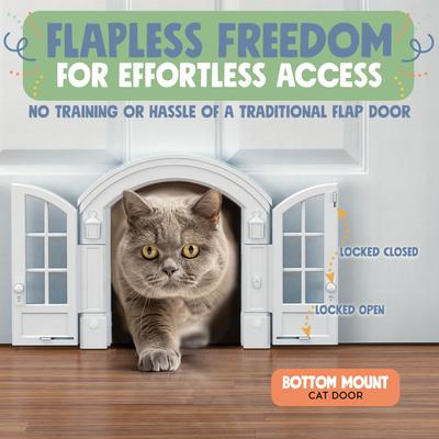 Show full view: Purrfect Portal French Plastic Interior Cat Door, White, Large slide 5 of 7