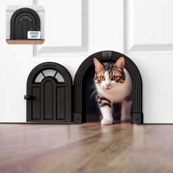 Purrfect Portal Meow Manor Plastic Interior Cat Door, Black, Large