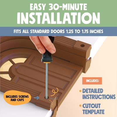 Show full view: Purrfect Portal Meow Manor Plastic Interior Cat Door, Brown, X-Large slide 5 of 8