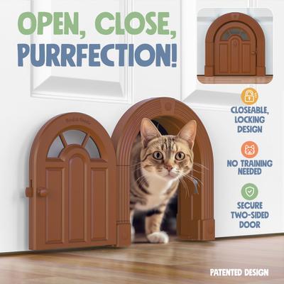 Show full view: Purrfect Portal Meow Manor Plastic Interior Cat Door, Brown, X-Large slide 3 of 8