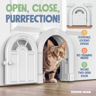 Show full view: Purrfect Portal Meow Manor Plastic Interior Cat Door, White, X-Large slide 2 of 7