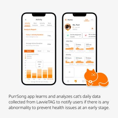 Show full view: PurrSong LavvieTAG & Scanner Health Fitness Tracker Cat ID Tag with Strap, 3 count slide 6 of 9